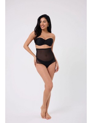 Hace Bazaar Freshness 0006 Lazer Kesim Tül Yüksek Bel Slip Korse