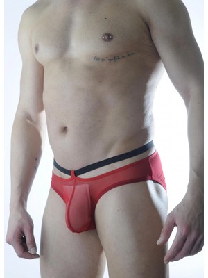 Hace Bazaar Erkek Kırmızı Tül Fantezi Slip Iç Çamaşırı