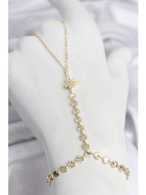 Hace Bazaar Gold Renk Pirinç Kutup Yıldızı Zirkon Taşlı Şahmeran TJ-SN787