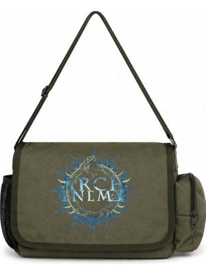Sevbano Arch Enemy Rock Metal Müzik Grubu Baskılı Unisex Okul, Spor, Ofis Çok Amaçlı Postacı Çantası