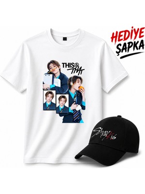 BarsDepo Jeongin Thıs That Tişört, Premıum Kalite Unisex Çocuk / Yetişkin (Şapka Hediyeli)