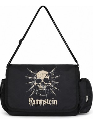 Sevbano Rammstein Rock Metal Müzik Grubu Baskılı Unisex Okul, Spor, Ofis Çok Amaçlı Postacı Çantası