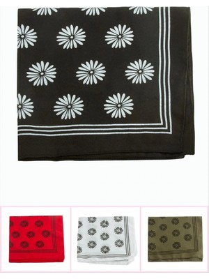 Hace Bazaar Çiçek Desenli Keten Bandana 50*50