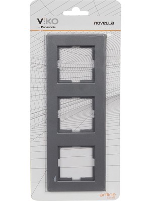Gndz Home Viko Novella Füme Üçlü Çerçeve