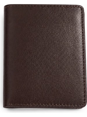 Massarelli Hakiki Deri Dikey Kahverengi Erkek Cüzdan Hediye Kutulu MCZ3040
