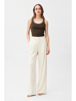 adL Pileli Rayon Bol Paça Pantolon Kemik 15345243003
