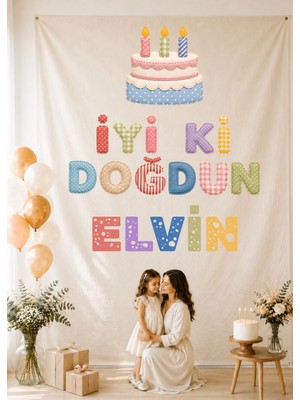 Puppetzzz Kişiye Özel Isimli Doğum Günü Afişi Kumaş Banner Büyük Boy Backdrop Iyi Ki Doğdun Fotoğraf Çekim Fonu
