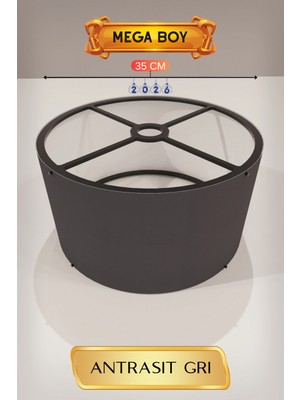 Hace Bazaar Antrasit Gri Lambader Başlığı 35 cm Mega Boy
