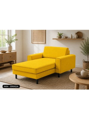 Rolivs Mokka Uzanma Koltuğu 90X180 cm - Kadife - Zerdeçal