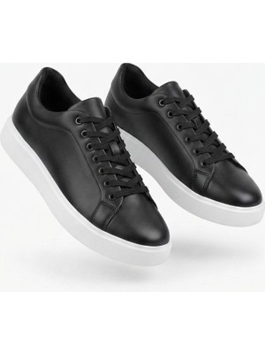 Zerenyus ZRK-N08 Yüksek Kalite Siyah Beyaz Bağcıklı Günlük Erkek Sneaker