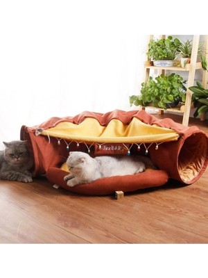 Çok Işlevli Katlanabilir Kedi Tünel Yatak