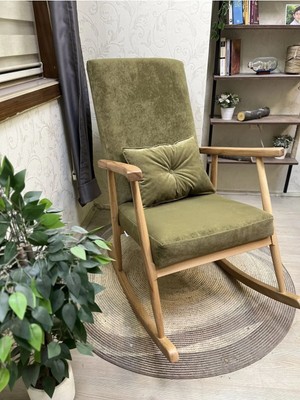 Asedia Trend Yeşil Naturel Sallanan Sandalye | Dinlenme | Emzirme | Tv | Okuma Koltuğu