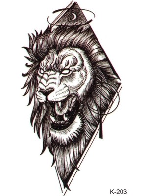 Gndz Home Bearpear Aslan Dövmesi Geometrik Aslan Minimal Tattoo