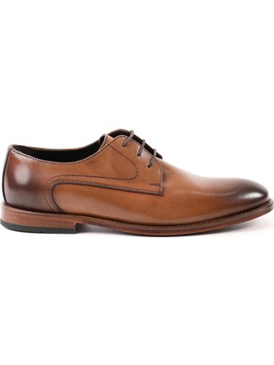 Tuna Hakiki Deri Taba Derby Model Kösele Erkek Ayakkabı - KX4503