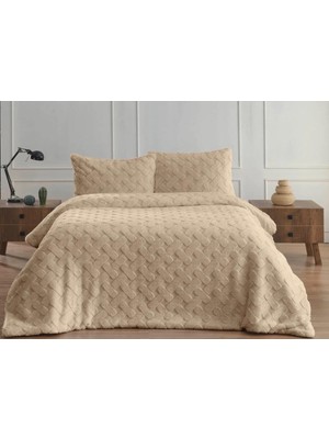 Merinos Diamond Çift Kişilik Yatak Örtüsü Peluş Kürk Yumuşak Comforter Yorgan Seti