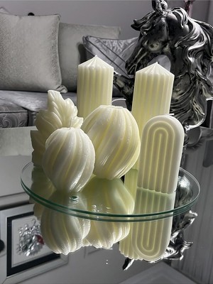 6 Adet Büyük Boy El Yapımı Soya Mum Seti Hindistan Cevizi Kokulu