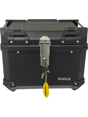 Wheelıe XT570-B 45 Litre Motosiklet Arka Çanta Siyah Su Geçirmez Abs Top Case Bagaj Üniversal