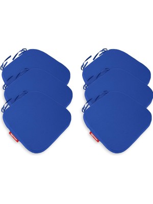 6'li Sandalye Minderi Seti Oval 42X42X5 cm Standart Fit, Fermuarlı Yıkanabilir Kılıf, Bağcıkl�