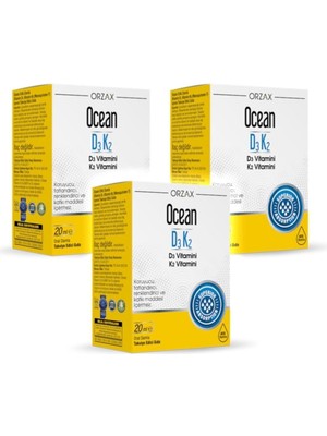 D3 K2 Vitamin 20ML Damla, Set Of 3 880423065871