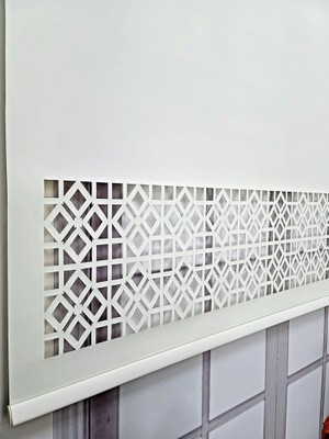 Stor Perde Desenli Lazer Kesim Kalın Kumaşlı ML104 100X200 Ekru