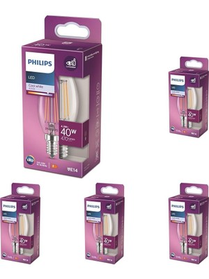 LED Classic 40W B35 E14 Mum Tipi Beyaz Işık Dim Edilmez Filament LED Ampul 5li Paket