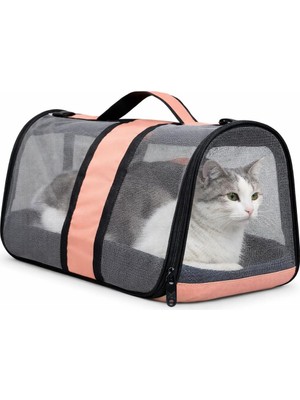 Aee® Komple Fileli Kedi Taşıma Çantası – Mdf Sert Tabanlı, Katlanabilir, Nefes Alabilen, Omu