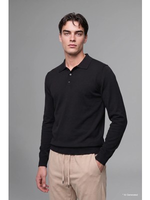 DeFacto Standart Fit Polo Yaka Triko Kazak D0454AX26AU