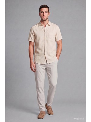 DeFacto %100 Pamuk Regular Fit Polo Yaka Kısa Kollu Gömlek D7551AX26SP