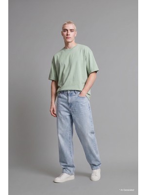 DeFacto Süper Baggy Fit Yüksek Bel Geniş Paça Jean Pantolon I3874AX26AU
