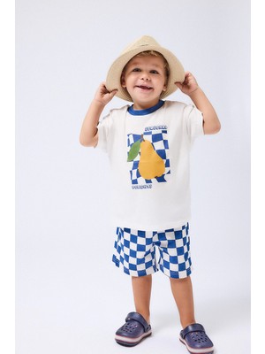 DeFacto Regular Fit Beli Bağcıklı Dama Desenli Kalın Kumaş Şort Erkek Bebek I6212A526HS