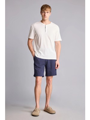 DeFacto %100 Pamuk New Regular Fit 2'li Şortlu Pijama Takımı H8680AX26SM