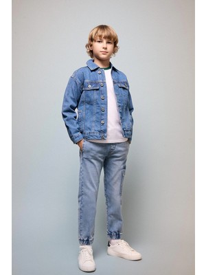 DeFacto Jogger Fit Ekstra Esnek Beli Lastikli Jean Pantolon Erkek Çocuk C4601A826AU