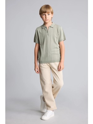 DeFacto Regular Fit Düz Paça Pike Pantolon Erkek Çocuk H5349A826AU