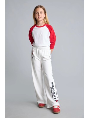DeFacto Hello Kitty Lisanslı And Friends Wide Leg Ekru Eşofman Altı Kız Çocuk I1690A826AU