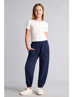 DeFacto Yama Cepli Lastikli Jogger Fit Eşofman Altı Kız Çocuk I2268A826AU