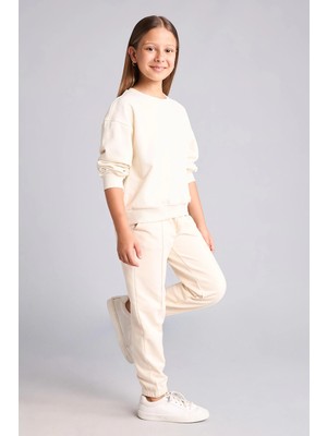 DeFacto Pamuklu Esnek Belli Jogger Fit Eşofman Altı Kız Çocuk X9036A626AU