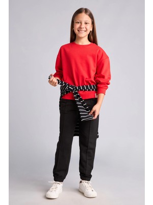 DeFacto Jogger Fit Esnek Belli Cepli Eşofman Altı Kız Çocuk X9036A626AU