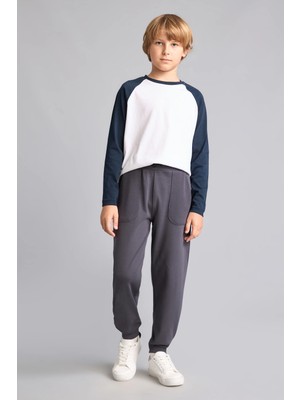 DeFacto %100 Pamuk Jogger Fit Antrasit Eşofman Altı Erkek Çocuk H9233A826AU