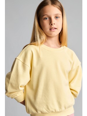 DeFacto Relax Fit Basic Sweatshirt Kız Çocuk E6842A826AU