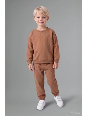 DeFacto Uzun Kollu Sweatshirt Elastik Belli Eşofman Altlı 2'li Takım Erkek Bebek H5617A526AU