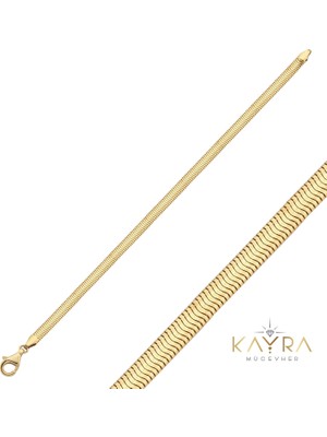 Kayra Mücevher Balık Sırtı Altın Bileklik AKB189