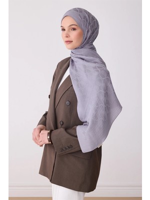 Belli Fresh Geometrik Desen Lila Gri Ivory Şal 3 - 23