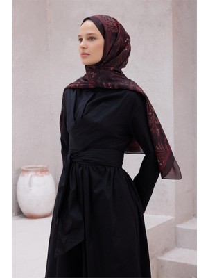 Belli Fresh Paisley Desenli Kahve Bordo Vual Şal 1468 - 27