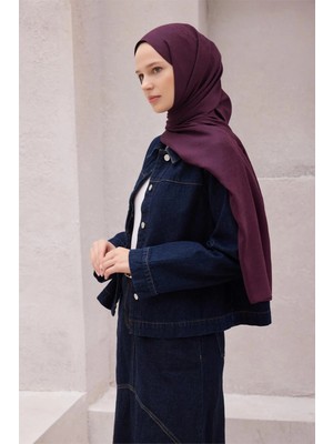 Belli Fresh Zincir Halka Desen Mürdüm Nayora Şal 1 - 31