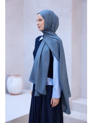 Belli Fresh Geometrik Desen Mavi Nayora Şal 3 - 27