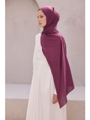 Belli Fresh Düz Desen Mürdüm Nayora Şal 1 - 47