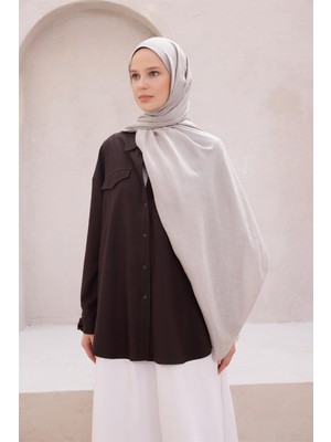 Belli Fresh Geometrik Desen Gümüş Gri Nayora Şal 2 - 20
