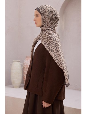 Belli Fresh Leopar Desen Vizon Lena Şal 1464 - 22