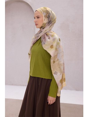 Belli Fresh Çiçek Desen Krem Sarı Pembe Sandy Şal 1750 - 26