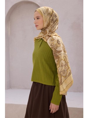 Belli Fresh Etnik Desen Sarı Lena Şal 1639 - 12